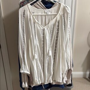J. Jill White Relaxed Tunic with Tie Front
